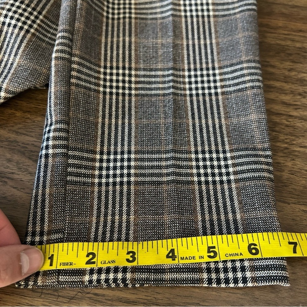 H&M Brown Plaid Trousers Size 12 Dark Academia Career Workwear Slim Straight❤️ - Picture 11 of 11